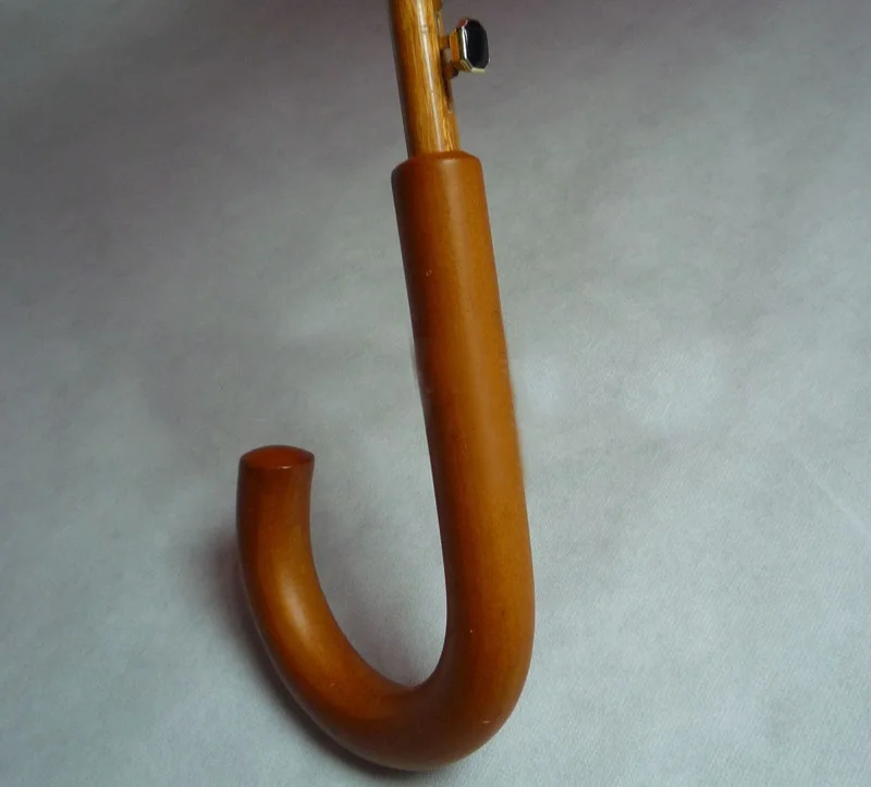 Wholesale custom logo red umbrella with J wood handle straight umbrella