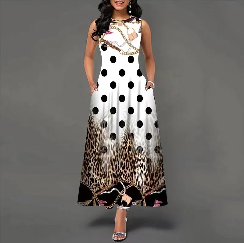 S-3XL European and American Fashion S-3XL New Print Dress
