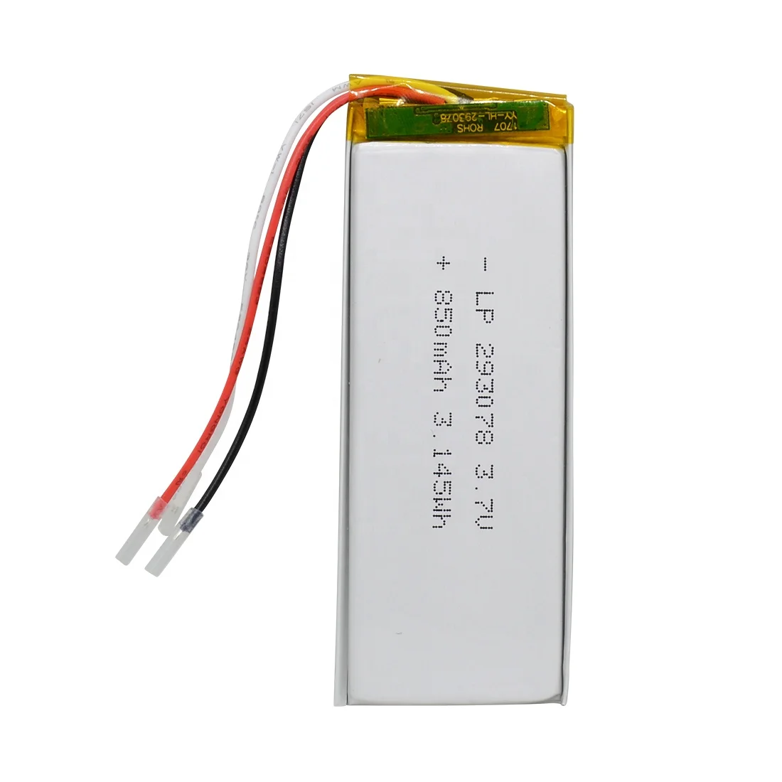 CB UN Approved 293078 3.7v 850mAh Lithium Polymer Battery With Protection Circuit Board Thermistor