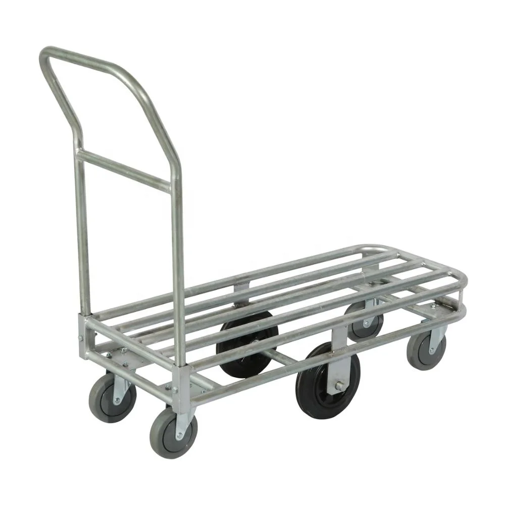 Heavy duty platform hand trolley with 6 wheels With competitive Price