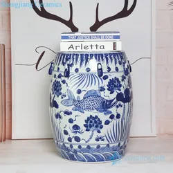 PYNQ251-A-B-C   Chinese fashionable blue and white household ceramic stool