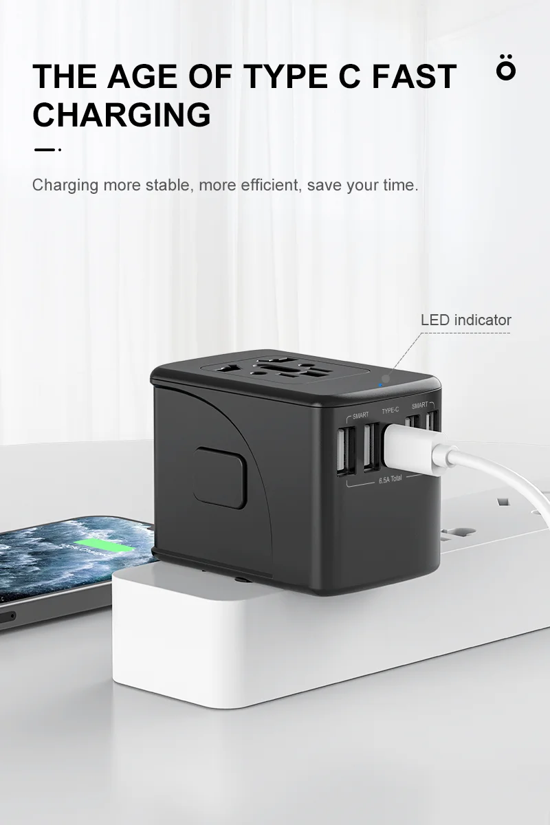 Новинка 2022, популярная электрическая розетка, универсальный адаптер для путешествий Type-c, 4usb, вилка для Великобритании, США, Австралии, ЕС, дорожный адаптер, зарядное устройство для мобильного телефона