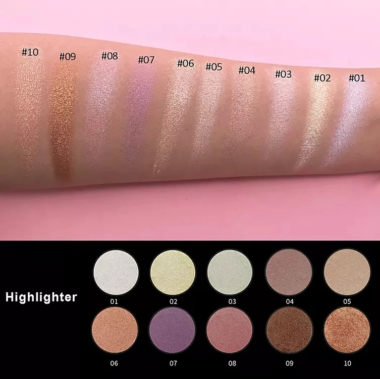 Веганских материалов для нанесения хайлайтера метка частного назначения hhighlighter 3/4/ 6 видов цветов OEM/ODM палитры Выделите Контур макияжа теней век