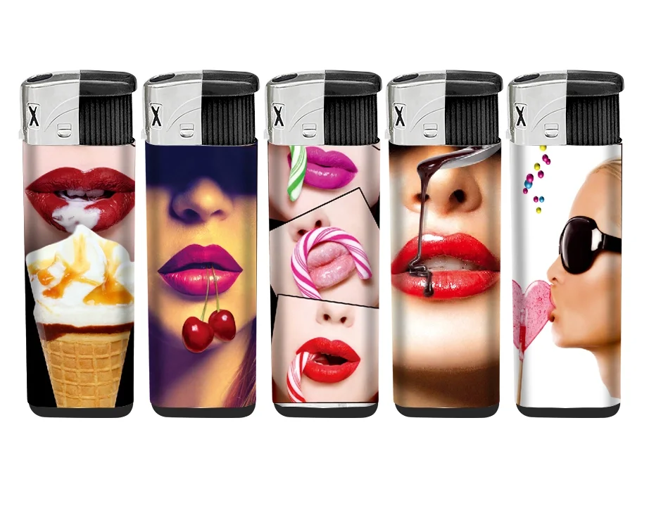 Высококачественная электрическая зажигалка с различными наклейками европейским стандартом