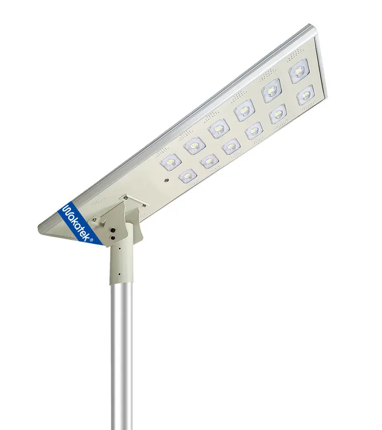 WAKATEK 60W wholesale IP67 waterproof outdoor 100w 120w all in one led solar street lights aluminum shell high quality 48 hours