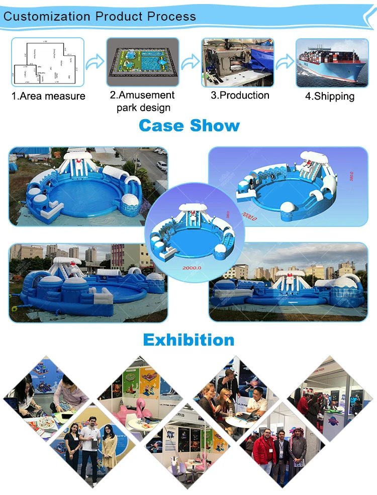 Commercial kids inflatable amusement park pvc jumping inflatable water amusement park games theme land park 
