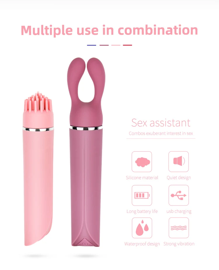 Newest Design G-spot Stimulation Vibrating with 3 Attachment Vibrators For Women Clitoris Stimulator