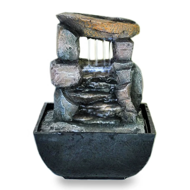 indoor artificial rock waterfall tabletop water fountain