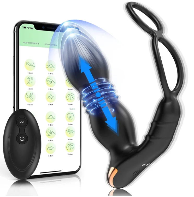 Adult Rogue Rabbit APP Remote Control Vibration Double Delay Silicone Lock Essence Ring Couple Products 8