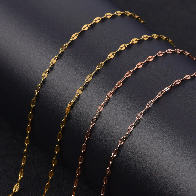 Wholesale gold colour chain necklace for men women stainless seel DIY long snake chains