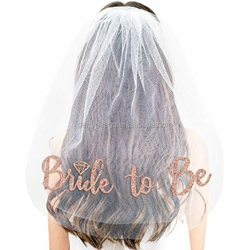 Hot Wedding Accessories 1m Short Wedding Veil rose gold  two Layer Bridal Veil