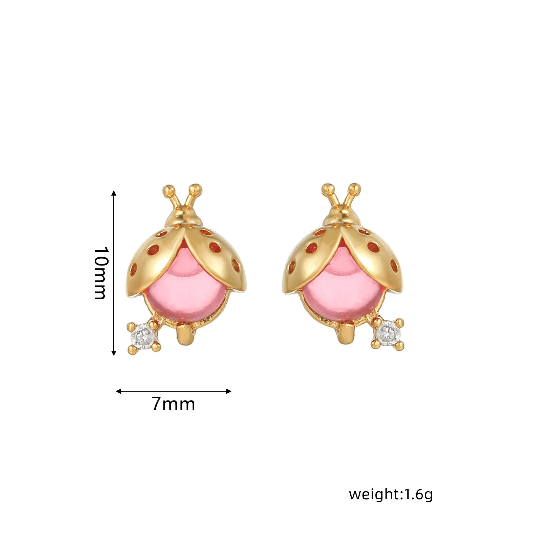 18k Gold Women Creative Lovely Insect Series Zircon New Design Spider Dragonfly 925 Silver Pin Brass Animal Stud Earring
