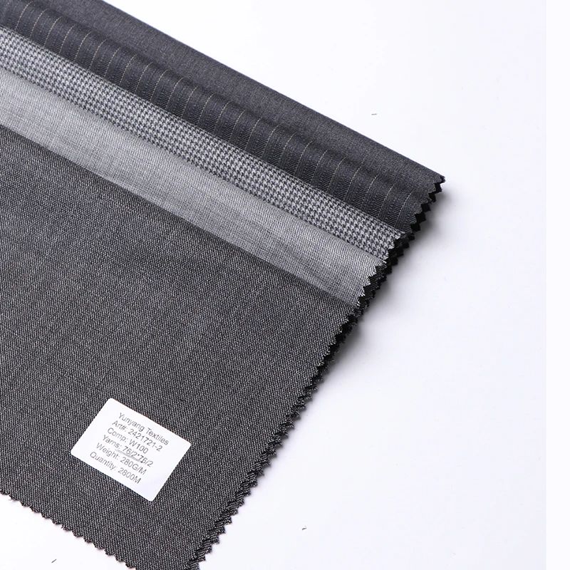 Classical  Wool Fabric Pure Wool Sharkskin Fabric Wool Suiting Fabric