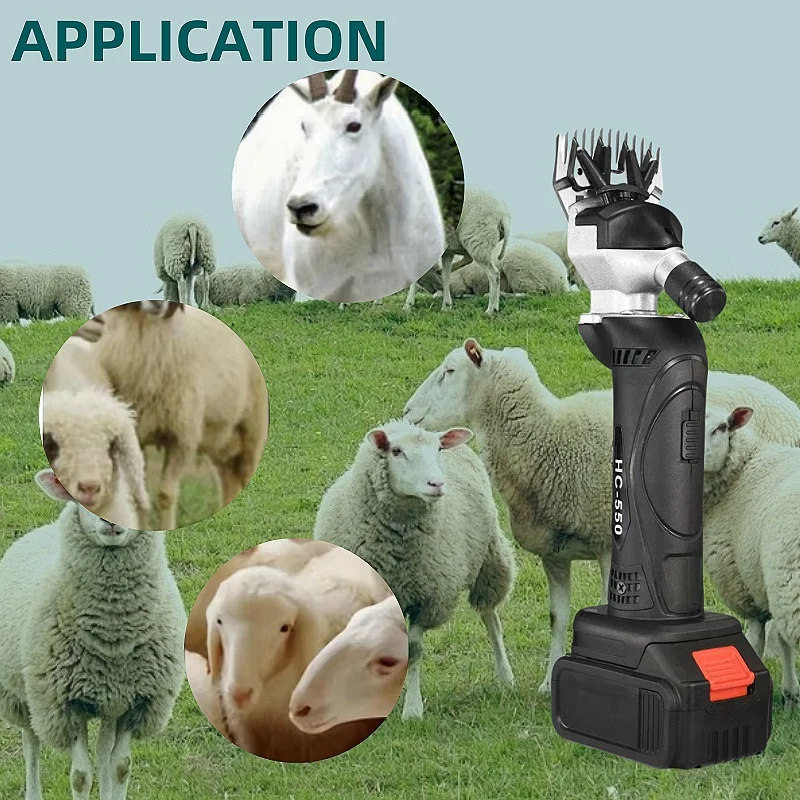 Black Red Blue Sheep Shear Clipper with 2 Lithium Battery Sheep Shearing Machine Electric Sheep Wool Cutter