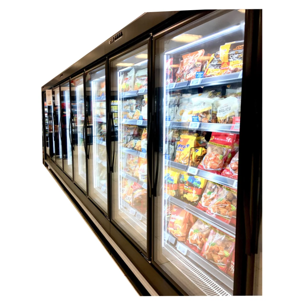 Commercial Refrigeration Equipment display Showcase glass doors and frame for supermarket liquor store