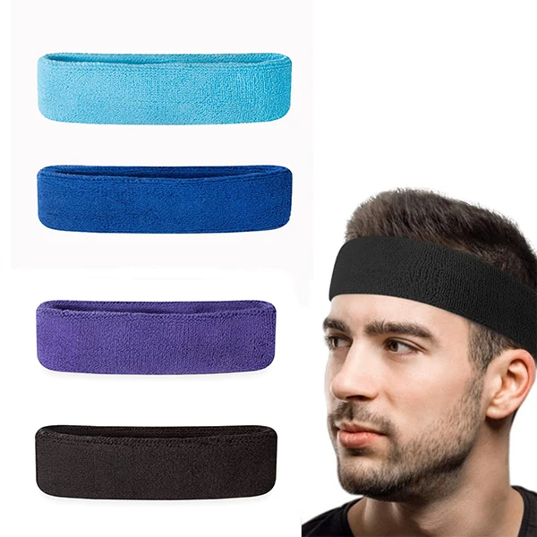 Custom Sports Fitness Elastic Sweatband Stitchwork Logo Head Band Anti Slip Sweat Headband