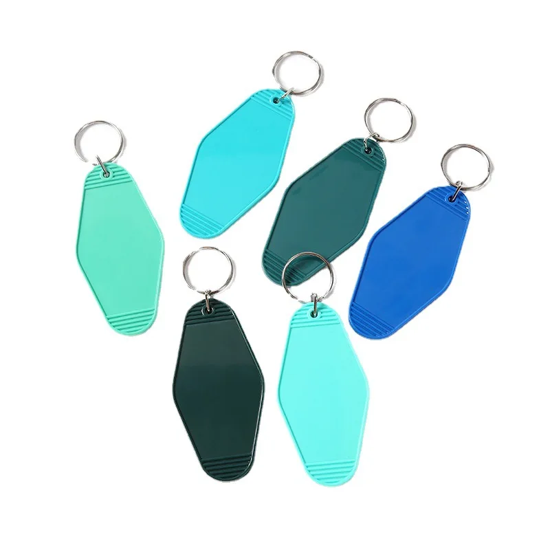 Multi colors Blank Hotel Keychains Bulk Vintage Motel Key rings Sublimation key chains Heat Transfer Keychains DIY Keychain tags