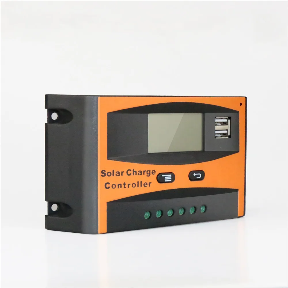 Лучшая цена 30A 12/24v Авто чувство ЖК-дисплей солнечной системы ручной ШИМ контроллер солнечного заряда с двойным USB
