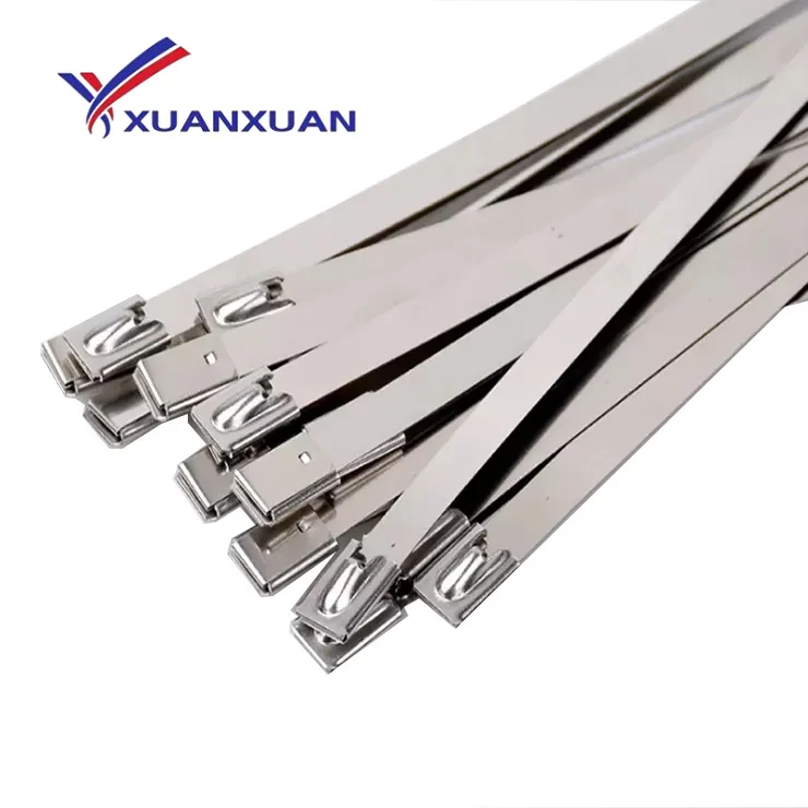 100pcs 304 Stainless Steel Cable Ties Wrap Coated Self Locking Metal Zip Ties