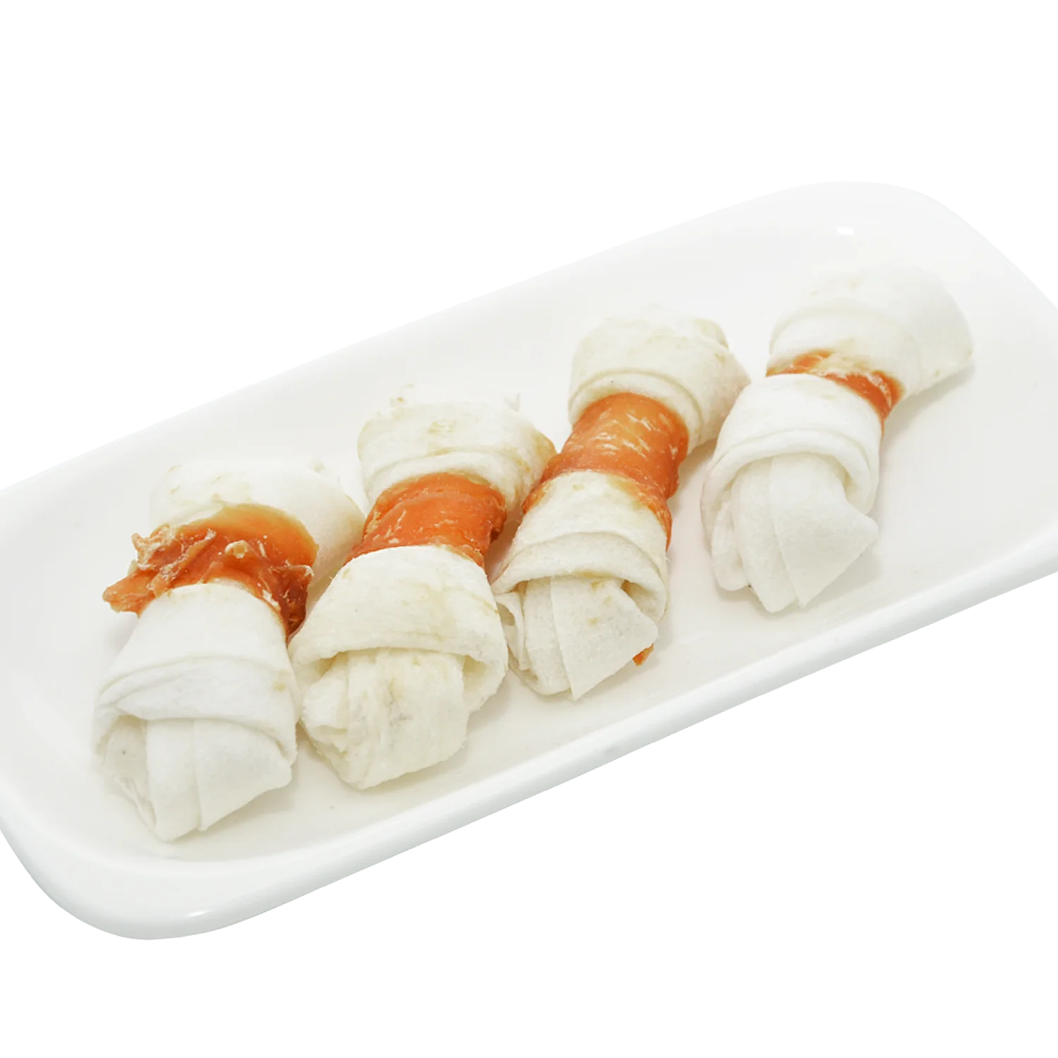 Премиум лакомство для собак фабрика различные размеры куриная обертка сыромятная кость узелкованная Жевательная закуска из сыромятной кожи