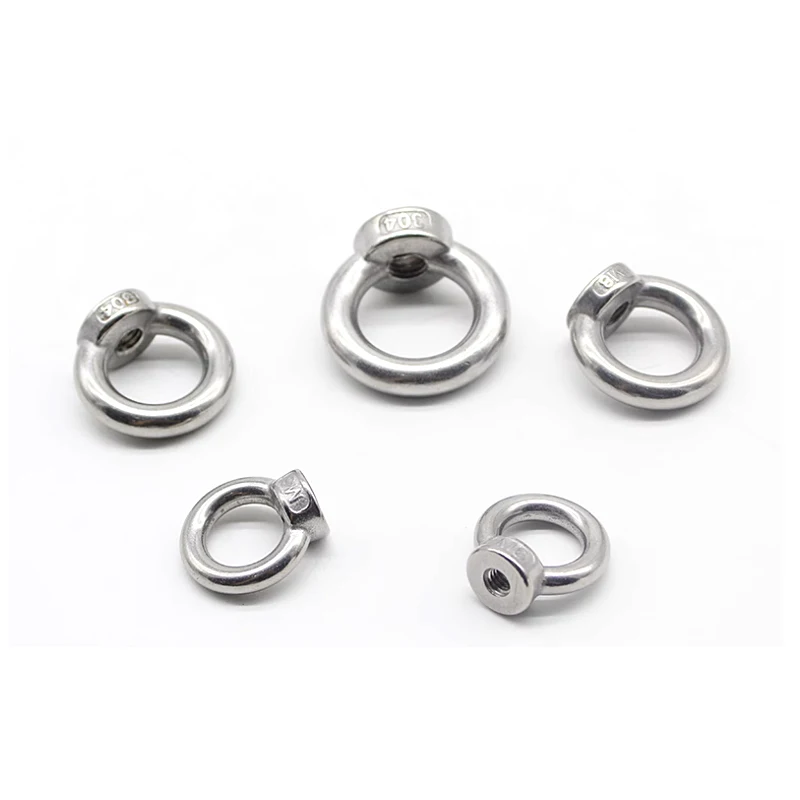 Custom 304 Stainless Steel DIN582 Ring Shape Oval Threaded Lifting Eye Nut Rigging Hardware Eyenut