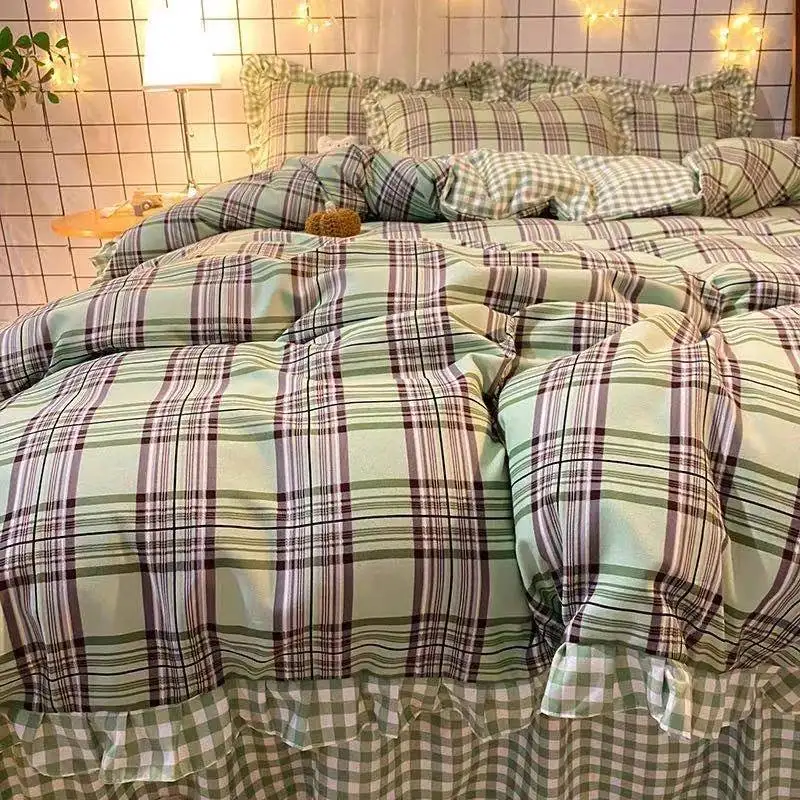 High Quality Comfort for Girls Luxery Kids Bedsheet Cartoon Bedding Sets Aloe Vera Cotton Wedding Four-piece Kit Printed 4 Pcs