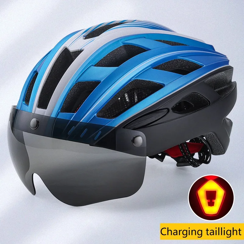 Cross-border new adult bicycle helmet men with lights outdoor sports leisure road bike riding helmet wholesale