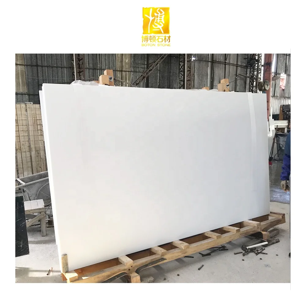 BOTON STONE Standard Hardness Crystal Tiles Cut To Size Crystallized Glass Nano White Marble Stone