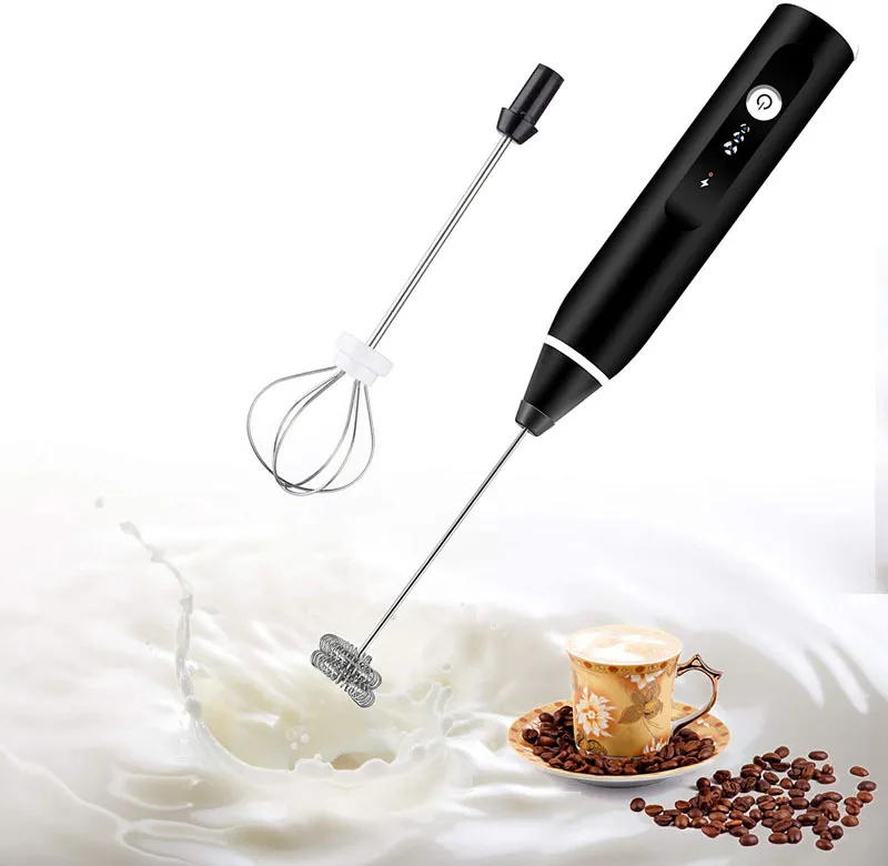 Electric Handheld Milk Frother Blender USB Rechargeable For Coffee Cappuccino