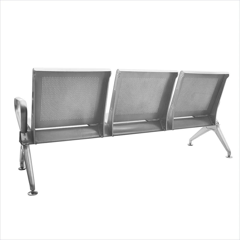 pvc cushion Project Hospital Stainless Steel Metal  3 4 5 seater  Waiting Chairs