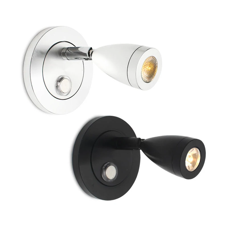 MIni Wall Lamp 2W 12V RV Boat Interior Bed Reading Lighting  Spotlight Reading Light Fixture USB Charging for Truck Cabin Yacht