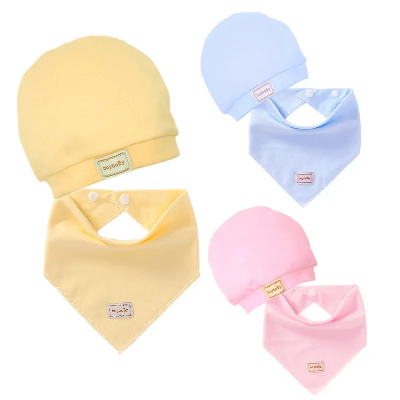 Baby hat wholesale newborn baby cotton fetal cap infant rabbit hat baby hat combo set bandana