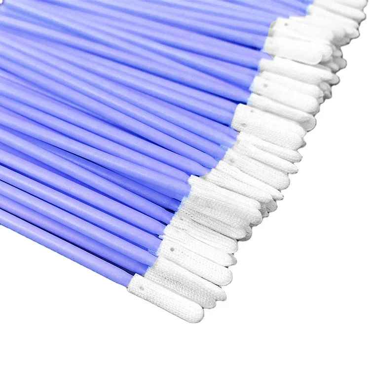 JEJOR Supplier PCB Industry Cleaning 70mm Lint Free Small Head Polyester Cleanroom Swabs Stick