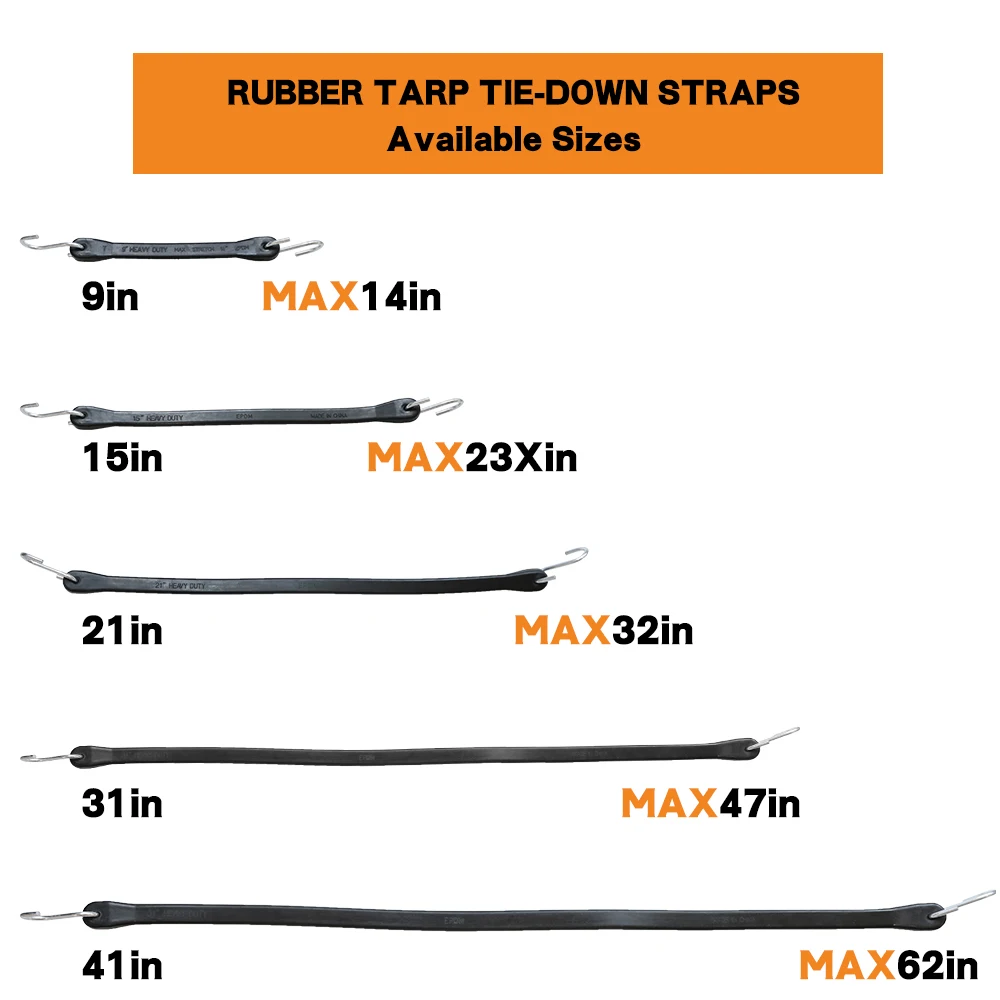 High elastic Tents lashing rubber band Adjustable Flat EPDM Rubber rope Tarpaulin tie down Strap