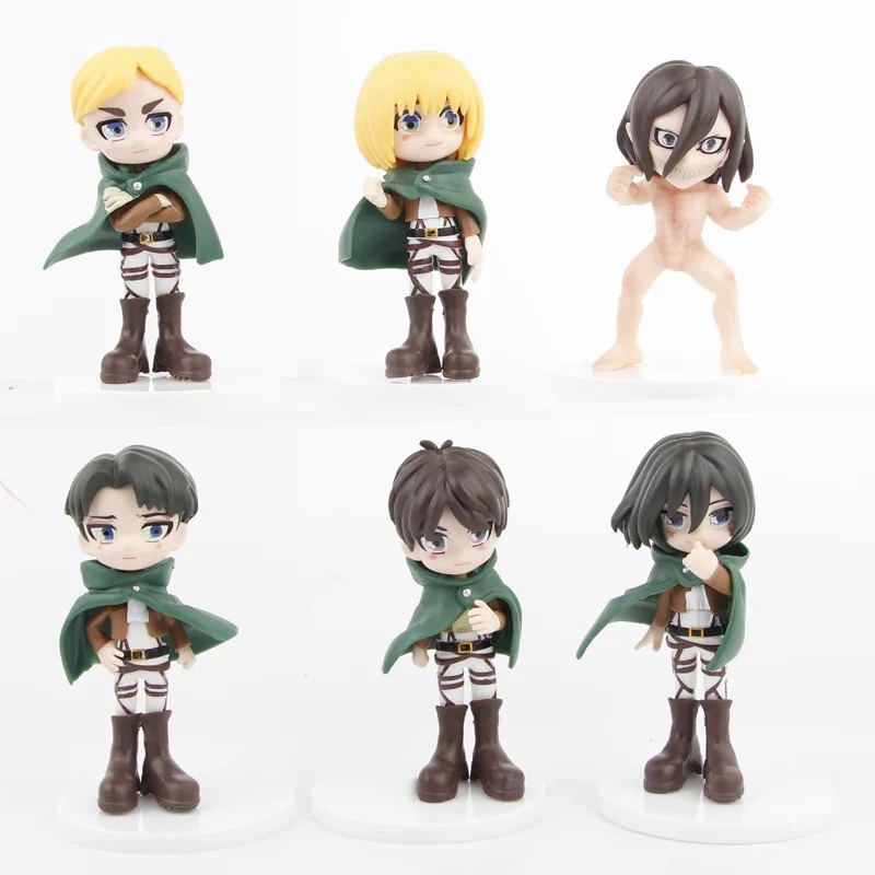 Wholesale Cartoon 6 PCS Attack on Titan Action Figure Set