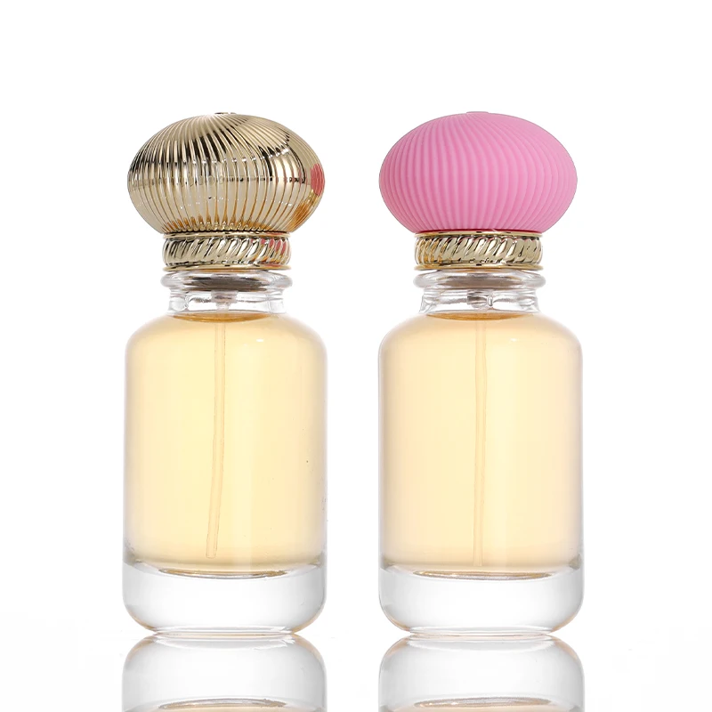 Manufacture Luxury Crimp Spray Clear Round Empty 30ml 50ml 100ml Glass Perfume Bottle With Resin Lid