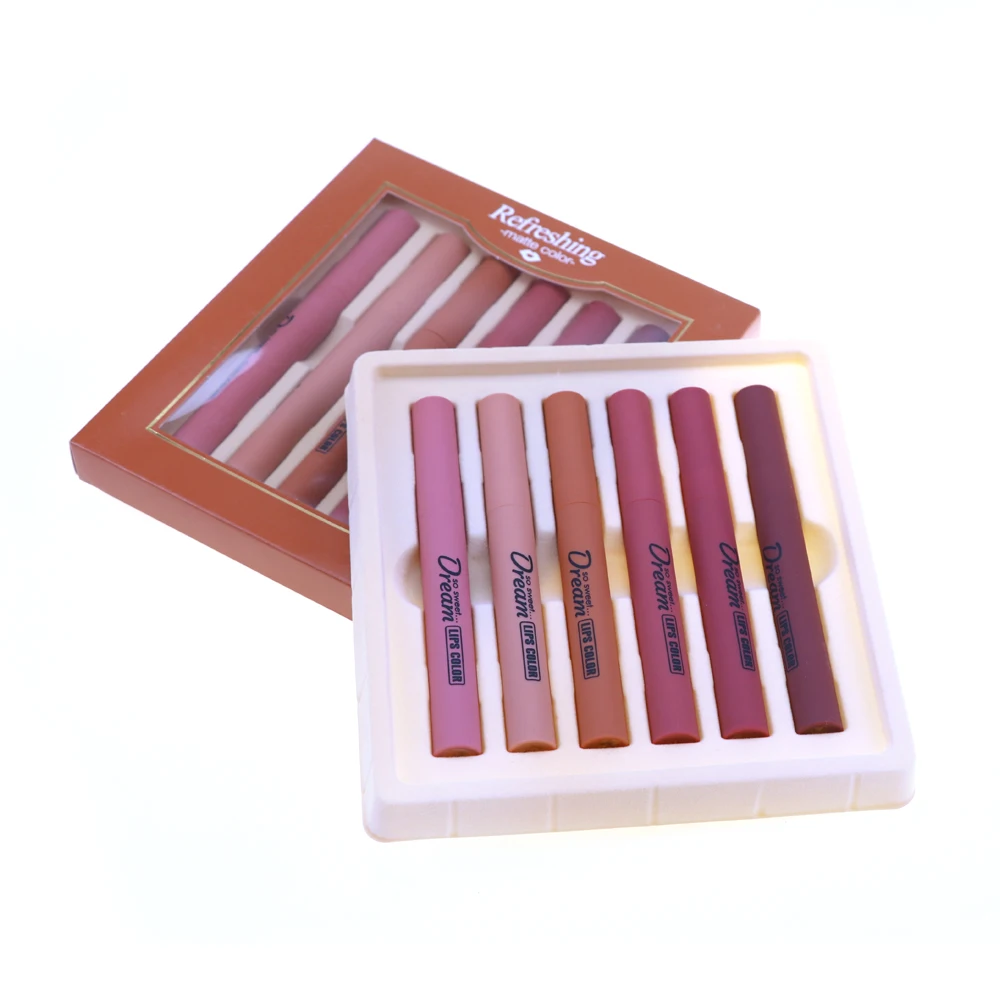 OEM Factory Wholesale Matte And Pigment  Waterproof Long Lasting Lip Makeup Set   Low MOQ Custom Lipsticks