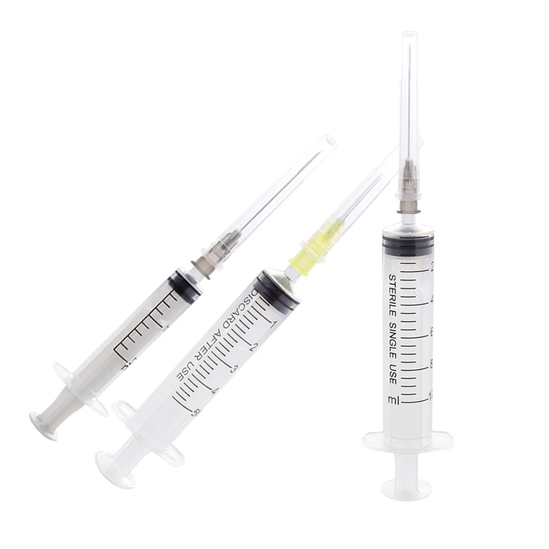 Disposable Medical Luer Lock Vaccine Syringe 1ml 3ml 5ml 10ml Vaccine Injector With Needle