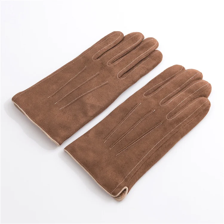hot sale 2021 new  style facotory direct oem odm custom fashion fack suade brown black winter leather gloves men for daily life