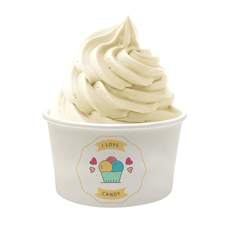 LOKYO Custom cute cartoon frozen yogurt ice cream bowl to go disposable paper cup for ice cream