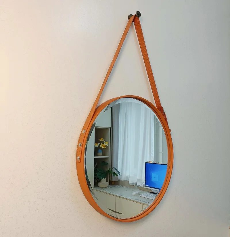 Custom Black Gold Circle Decorative Bathroom Wall Mirror Modern Antique Large Hanging belt Miroir