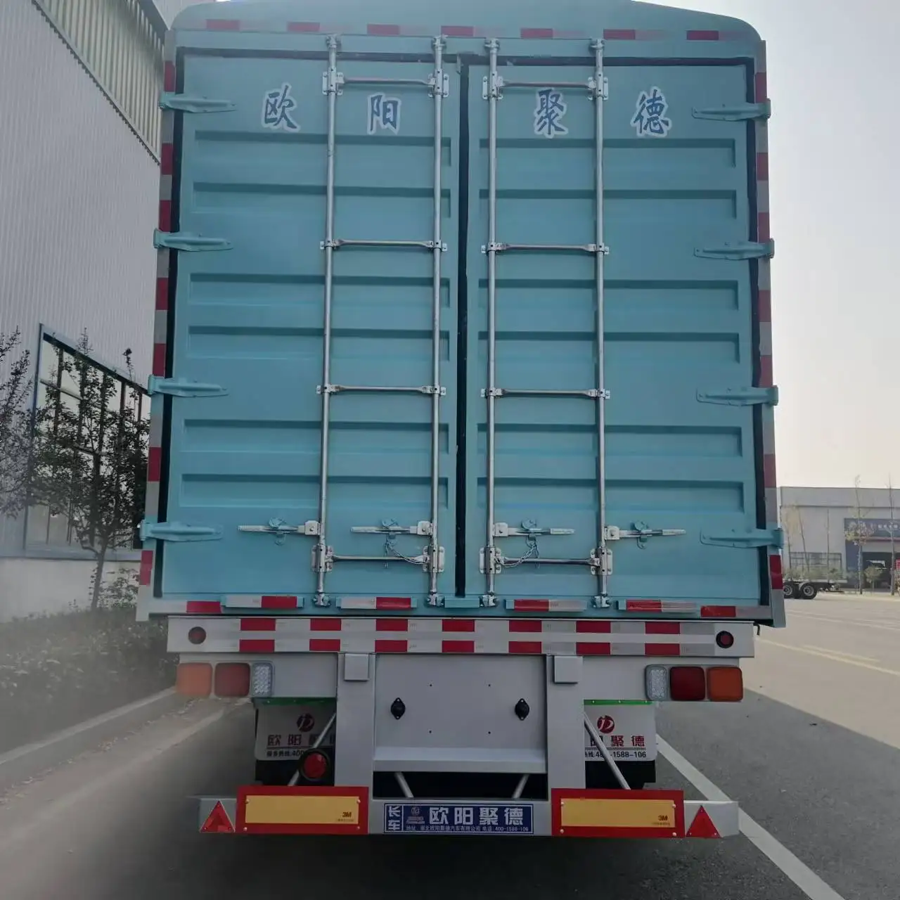 Oyjd New 40ft Flatbed Express Plus Skeleton Chassis Van Semitrailer Commercial Truck Trailers Parcels Transnational Transport