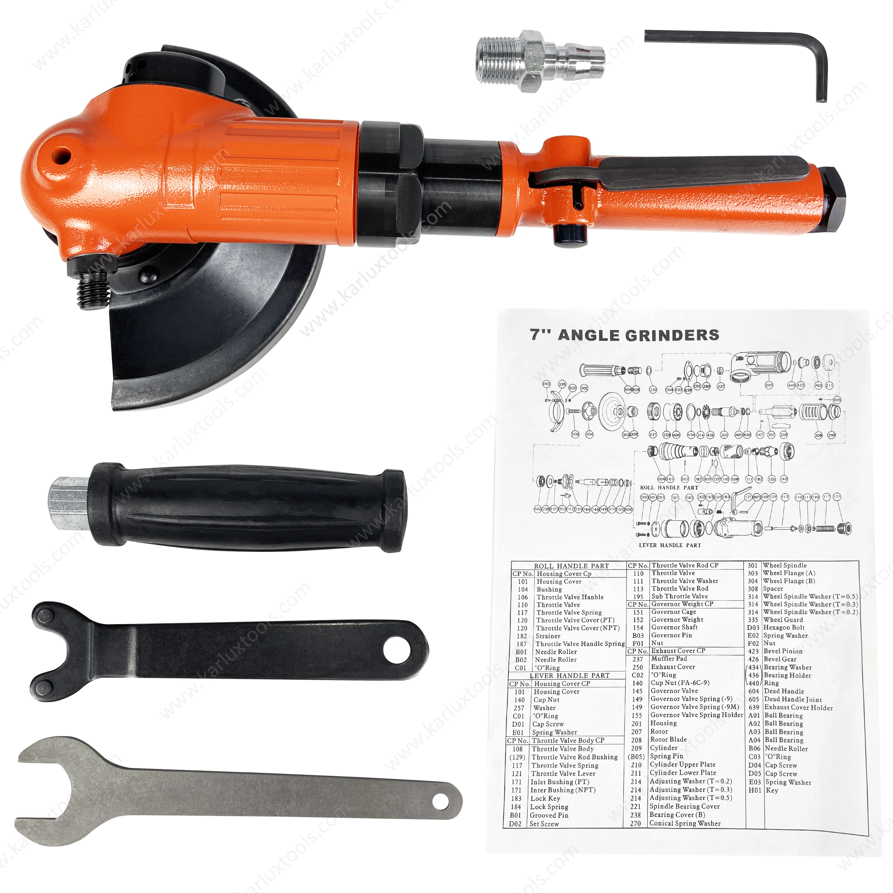 7000Rpm 7Inch Industrial Metal Cutting Blade Air Disc Grinder Power Pneumatic Air Angle Grinder for Grinding Steel Saw Blade