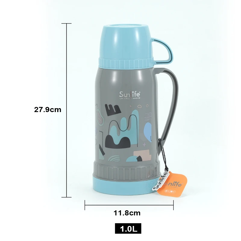 Sunlife factory hot-selling 1 litre high quality glass inner inside custom logo thermos vacuum flask
