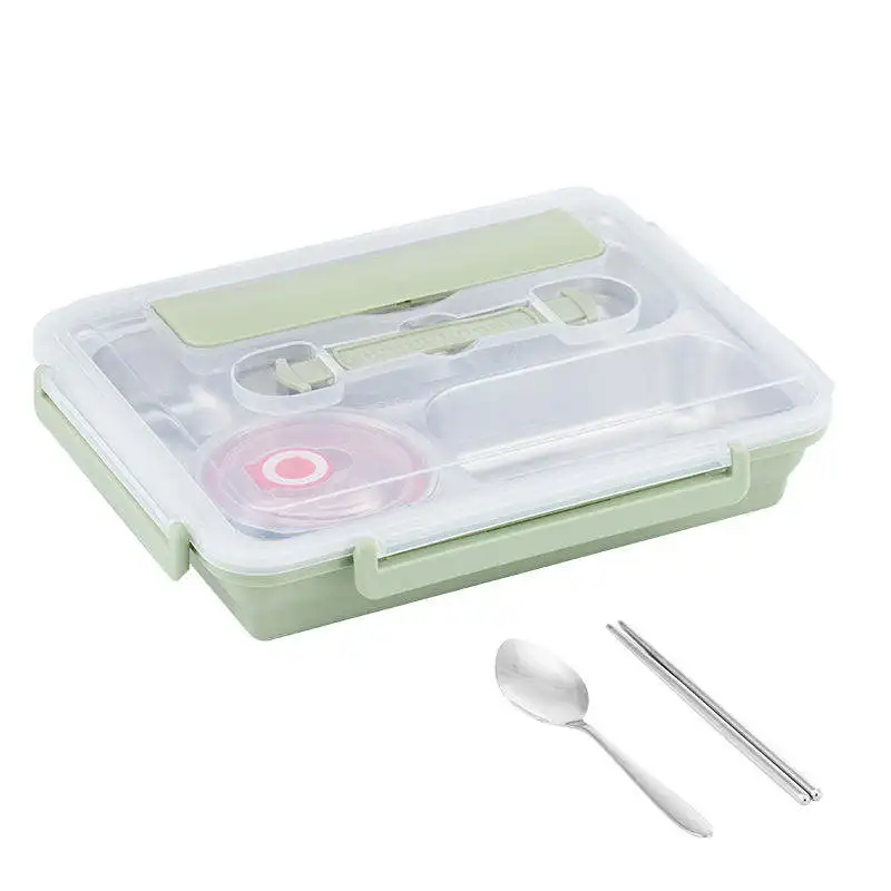 Yongfa Bento Box Lunch Box Not 3 Compartment Divided Plate Dish Set Stainless Steel BPA Free Eco-friendly 4 Compartment Modern