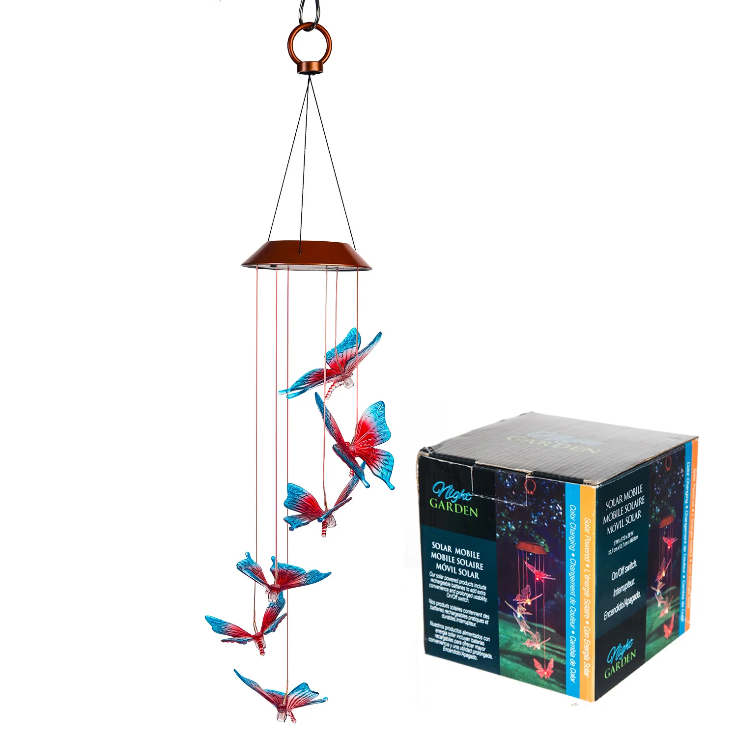 На солнечной энергии светодиодные ветряной колокольчик с украшением в форме легкий портативный 12 видов стилей изменение спирали Spinner Windchime напольная декоративная ветряной колокольчик декор для декора