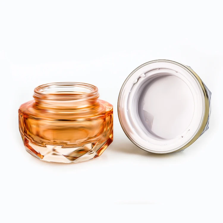
customize volume clear glass jar gold cosmetic packaging frosted bottle glass cosmetic jar 