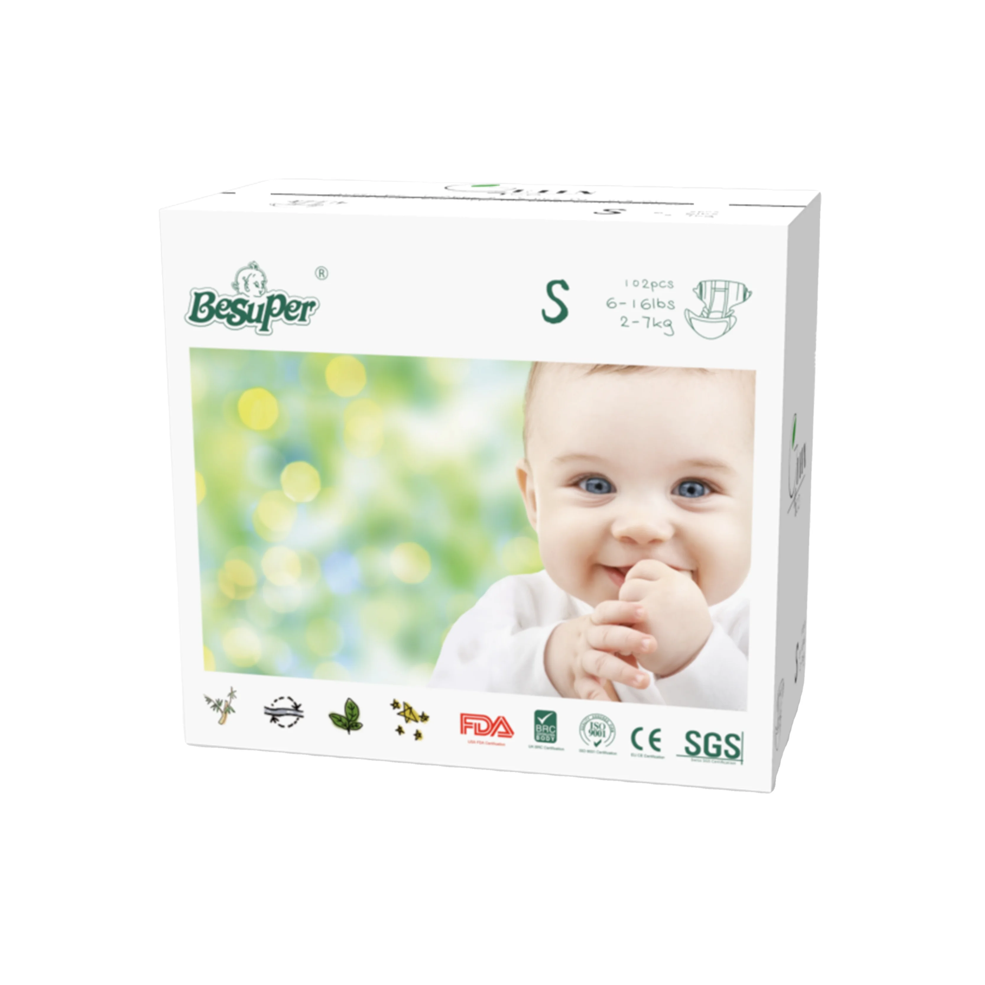 Natural Eco Friendly Baby Bamboo Disposable Diaper In USA