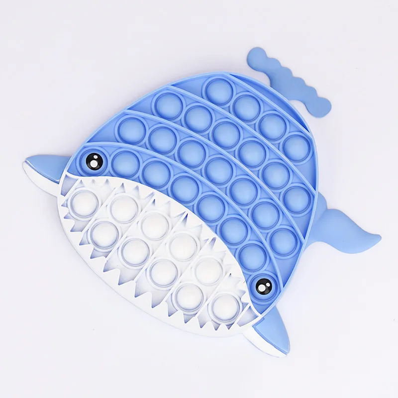 Mass production of new design creative fish-shaped funny shark finger toys for children