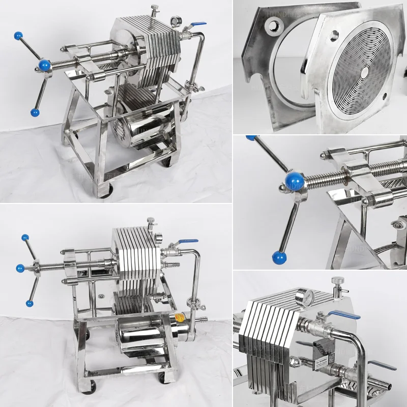 Small Stainless Steel Plate Filter Machine For Wine Plate Frame Filter Machine For Liquid Fine Filtration